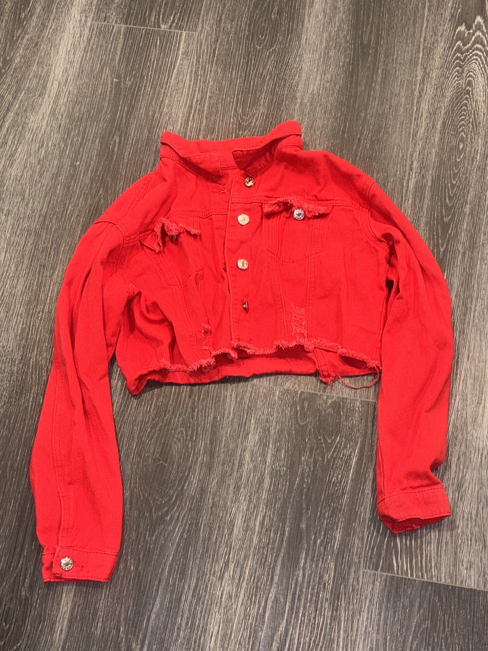 SHEIN Bright Red Women's Top with Raw Edge Detail